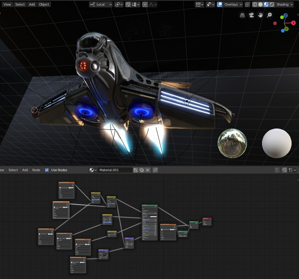 Intergalactic Spaceship in Blender 2.8 Eevee preview image 1
